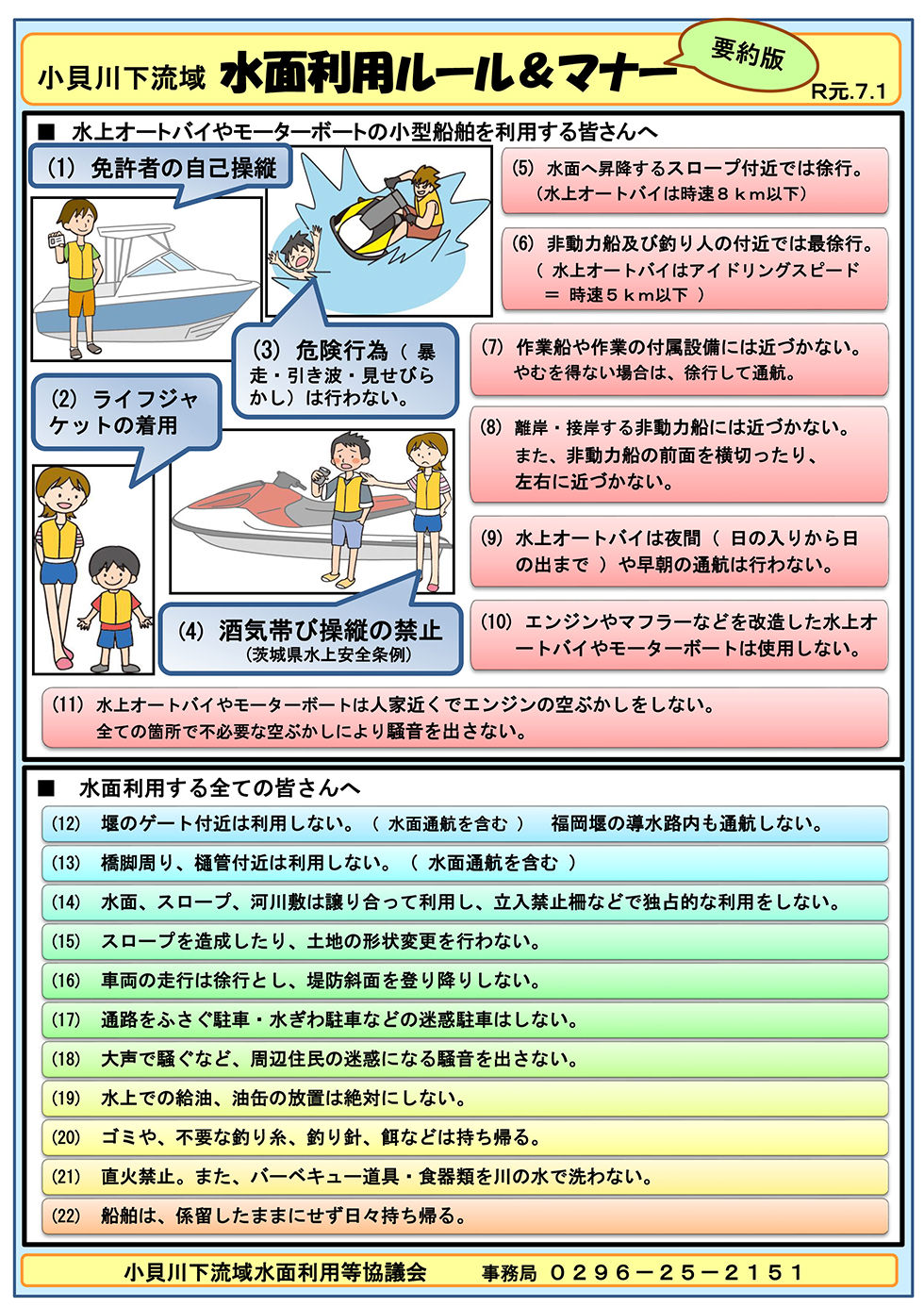 小貝川下流域 水面利用ルールとマナー